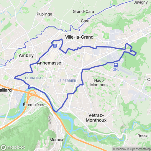 Carte de la zone de délimitation de annemasse