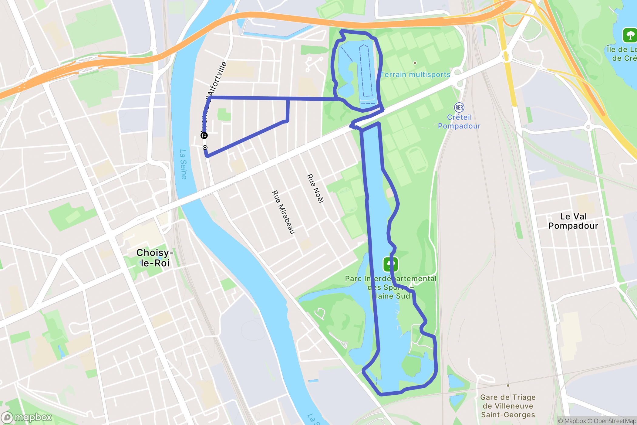 Choisy-le-Roi : carte du parcours de randonnée - France