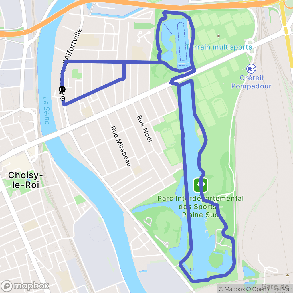 Choisy-le-Roi : carte du parcours de randonnée - France