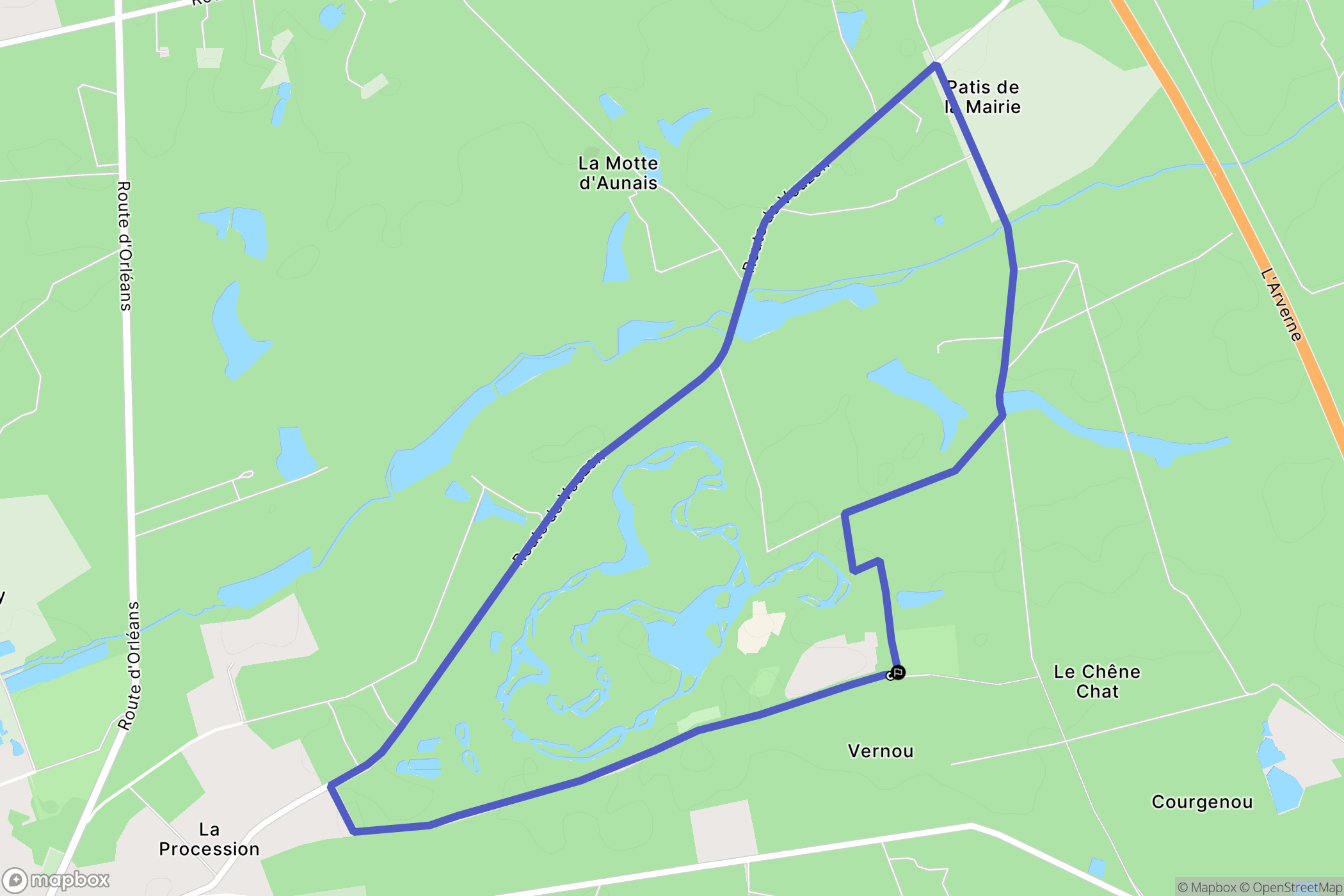 Chaumont-sur-Tharonne : carte du parcours de randonnée - France