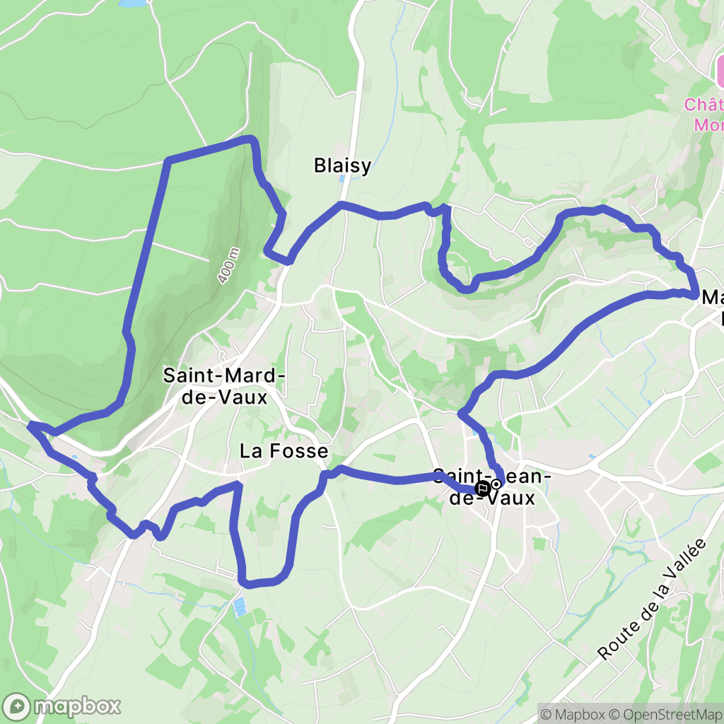 Saint-Jean-de-Vaux : carte du parcours de randonnée - France