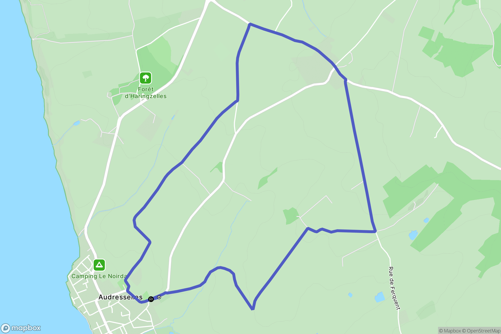 Audresselles : carte du parcours de randonnée - France