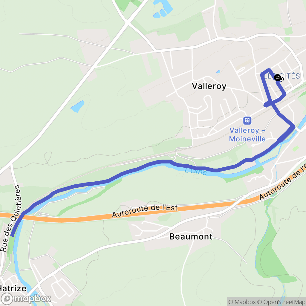 Valleroy : carte du parcours de randonnée - France