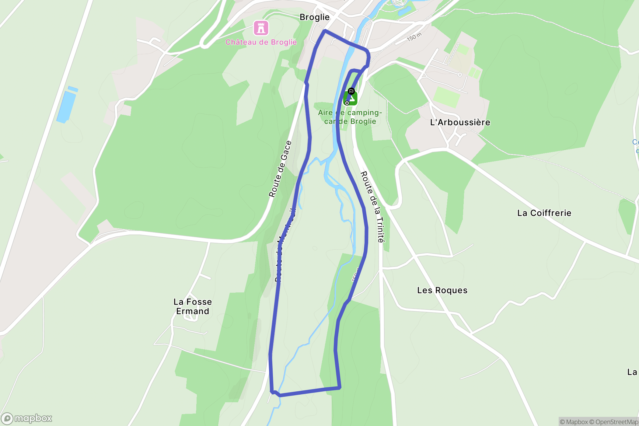 Broglie : carte du parcours de randonnée - France