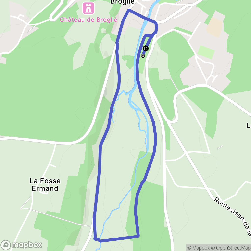 Broglie : carte du parcours de randonnée - France