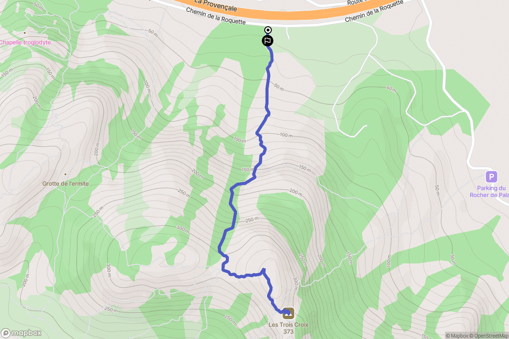 Roquebrune-sur-Argens : carte du parcours de randonnée - France