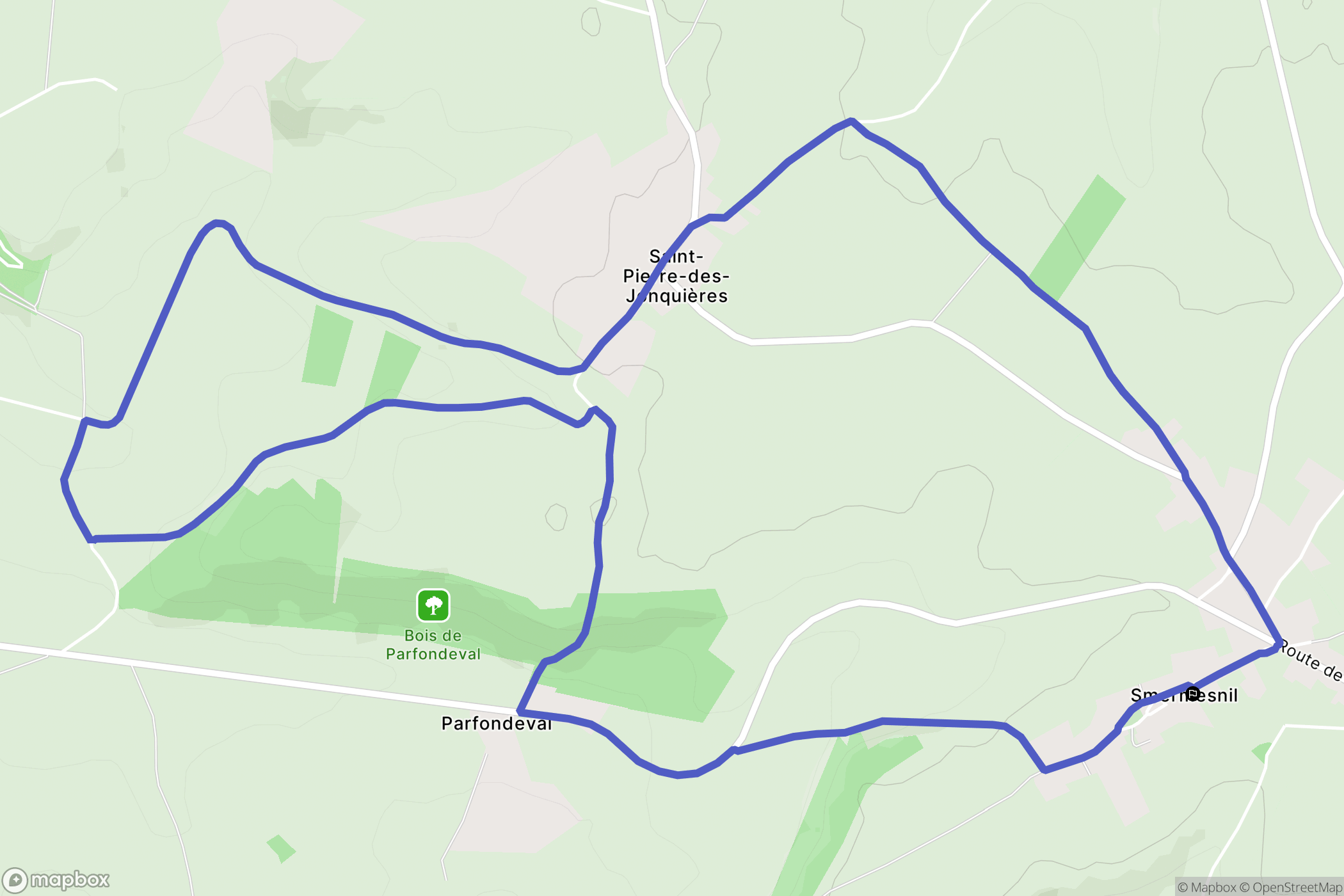 Smermesnil : carte du parcours de randonnée - France