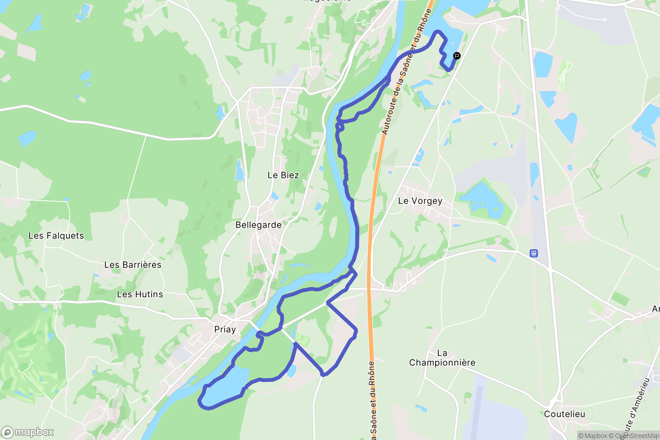 Ambronay : carte du parcours de randonnée - France