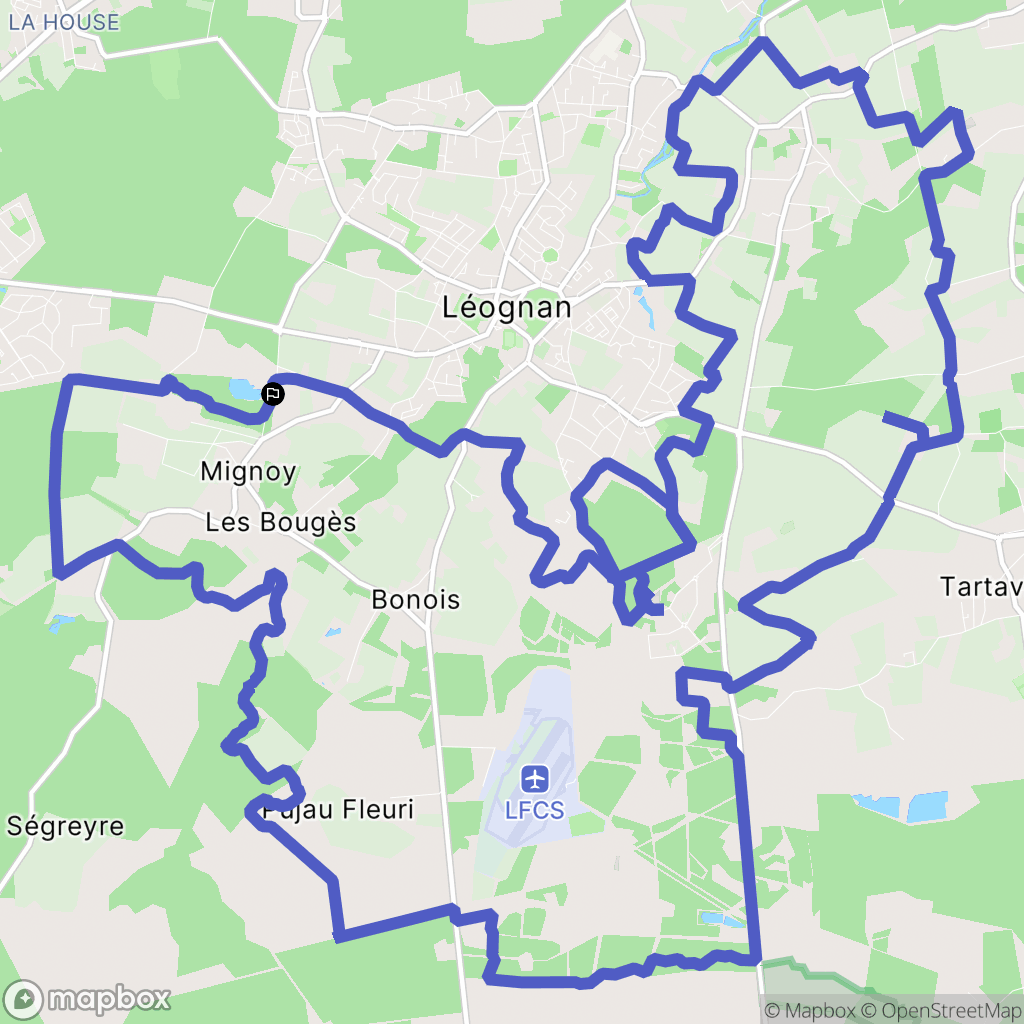 Léognan : carte du parcours de randonnée - France