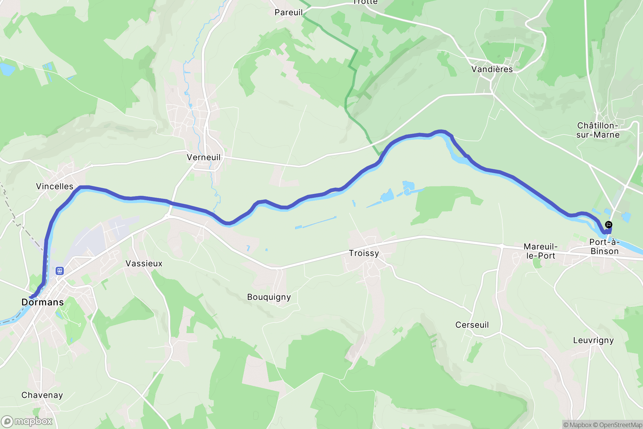 Châtillon-sur-Marne : carte du parcours de randonnée - France