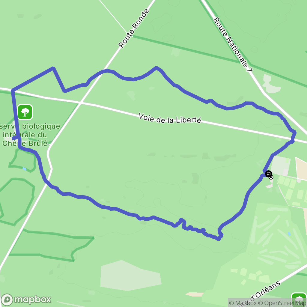 Fontainebleau : carte du parcours de randonnée - France