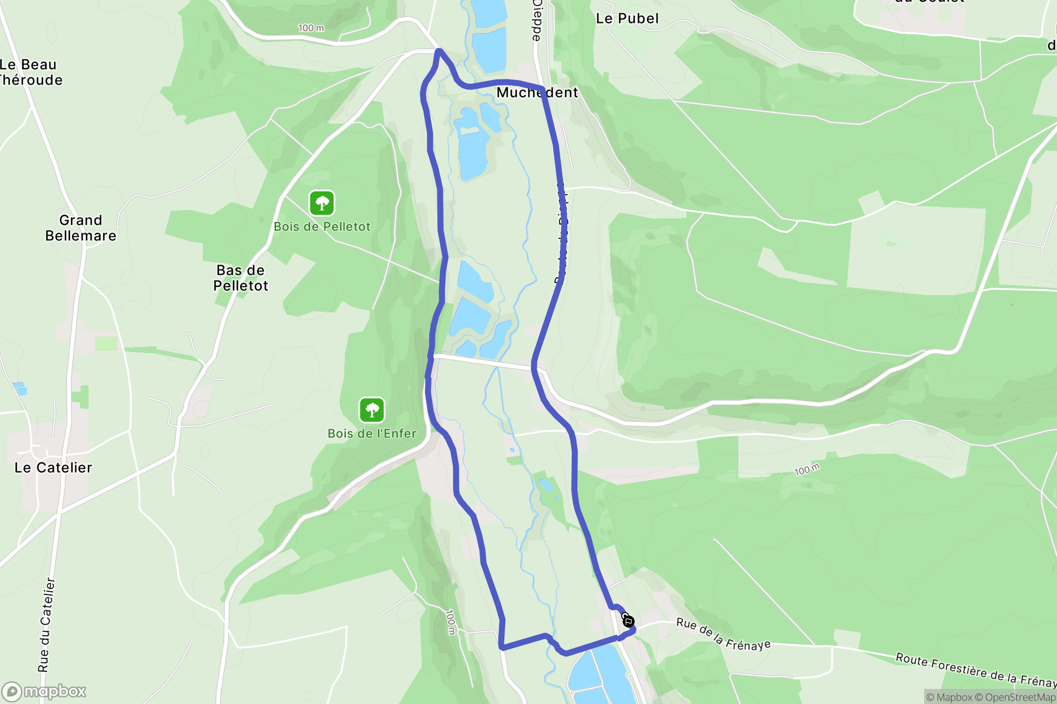 Saint-Hellier : carte du parcours de randonnée - France