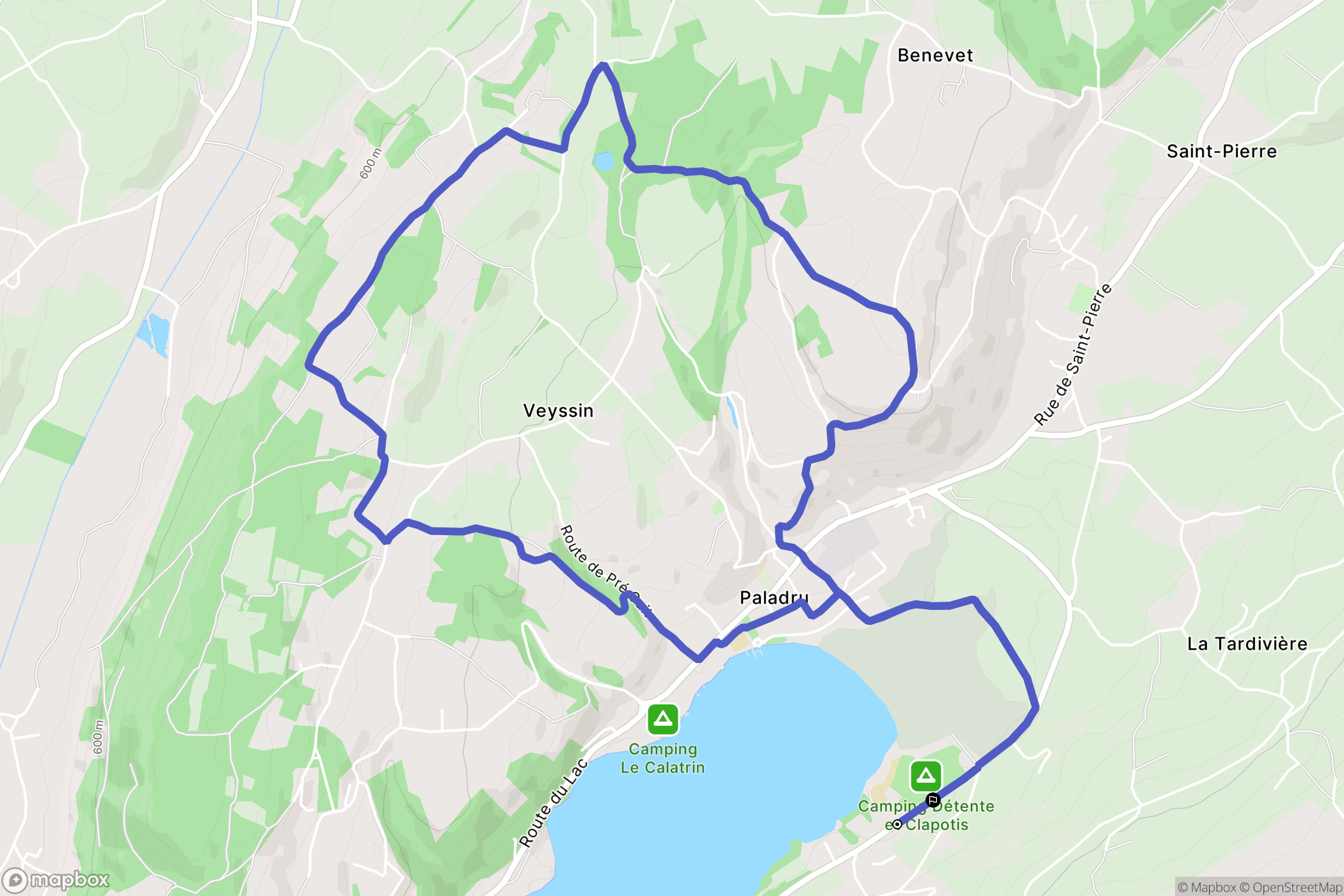 Montferrat : carte du parcours de randonnée - France