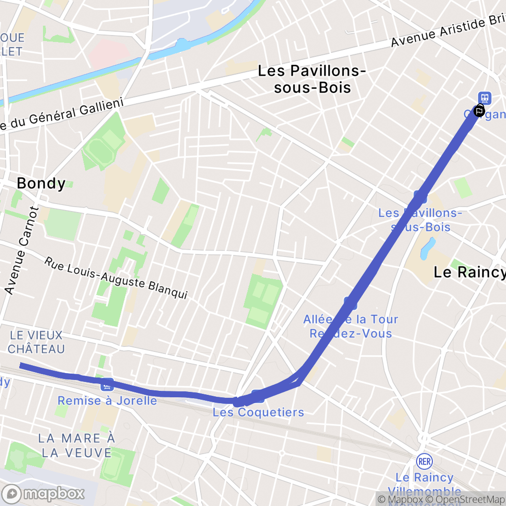Les Pavillons-sous-Bois : carte du parcours de randonnée - France