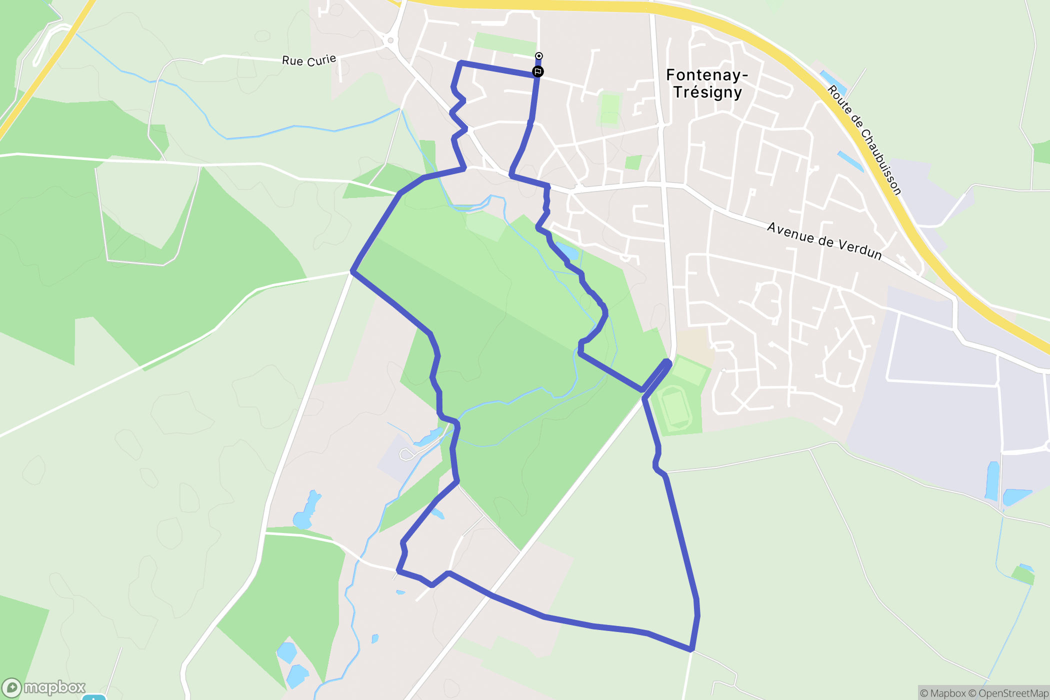 Marles-en-Brie : carte du parcours de randonnée - France