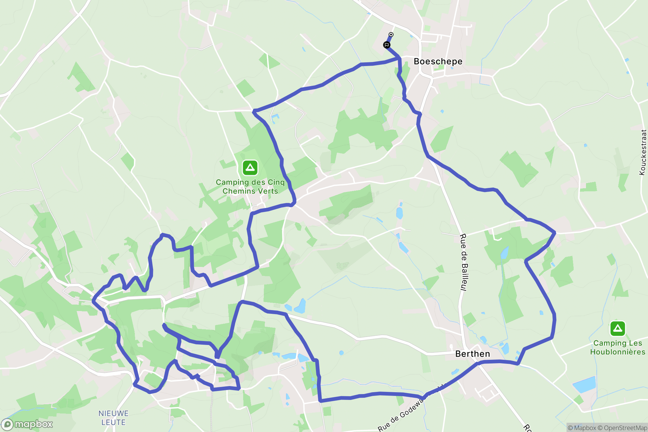 Boeschepe : carte du parcours de randonnée - France