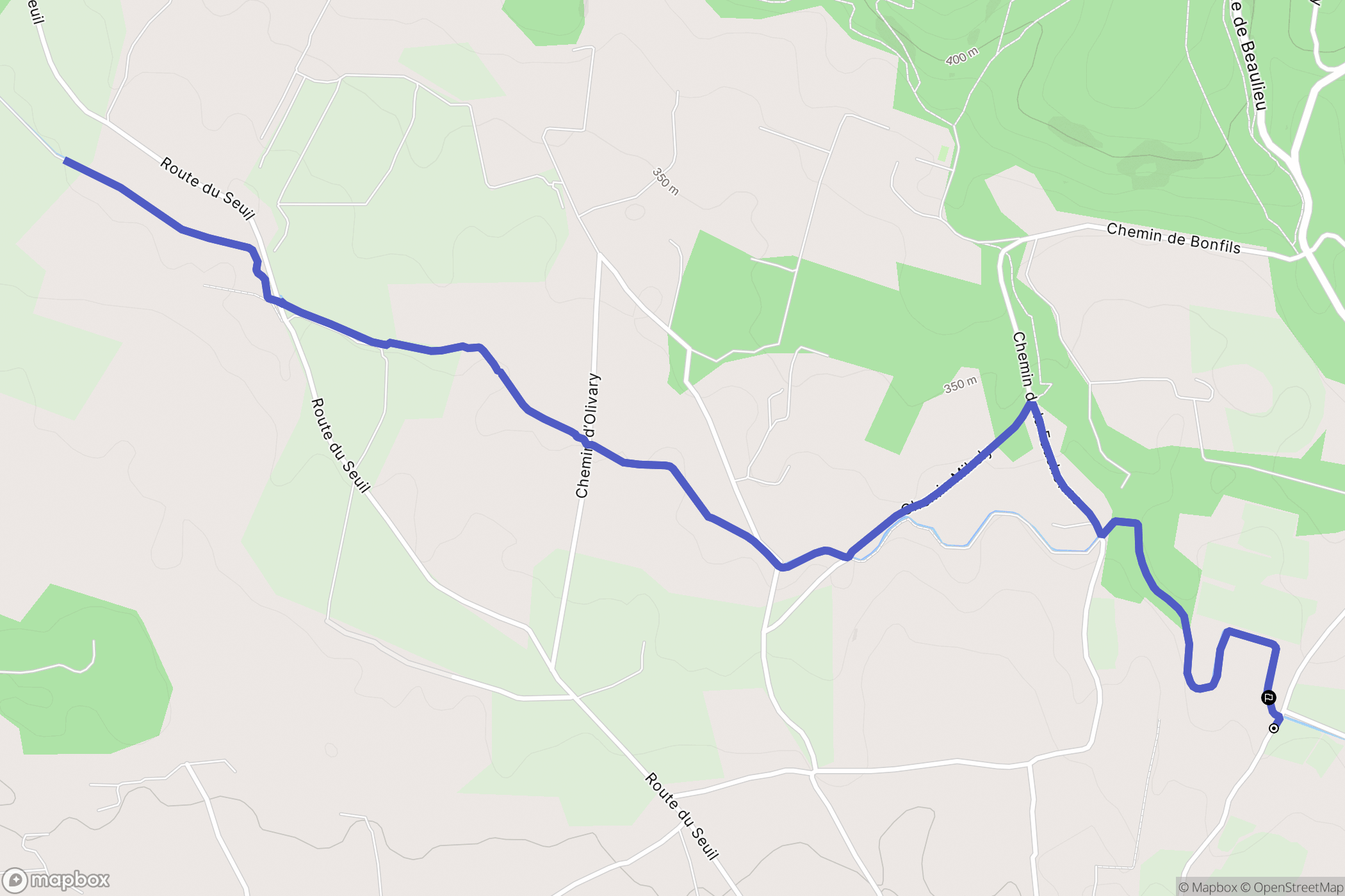 Aix-en-Provence : carte du parcours de randonnée - France