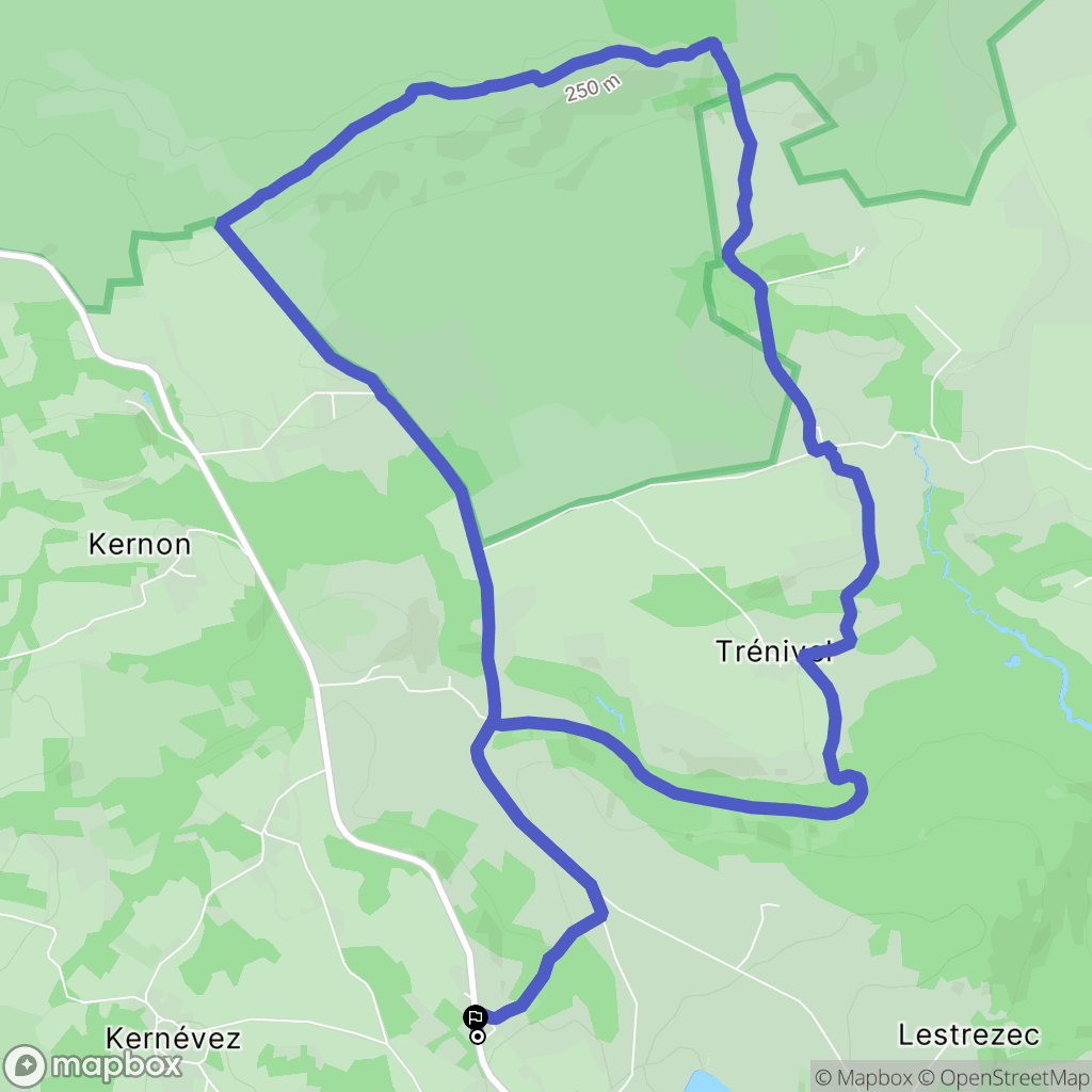 Berrien : carte du parcours de randonnée - France