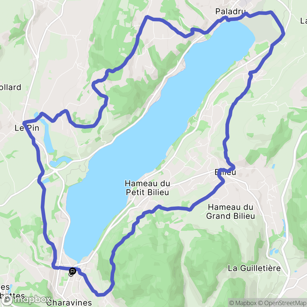 Charavines : carte du parcours de randonnée - France