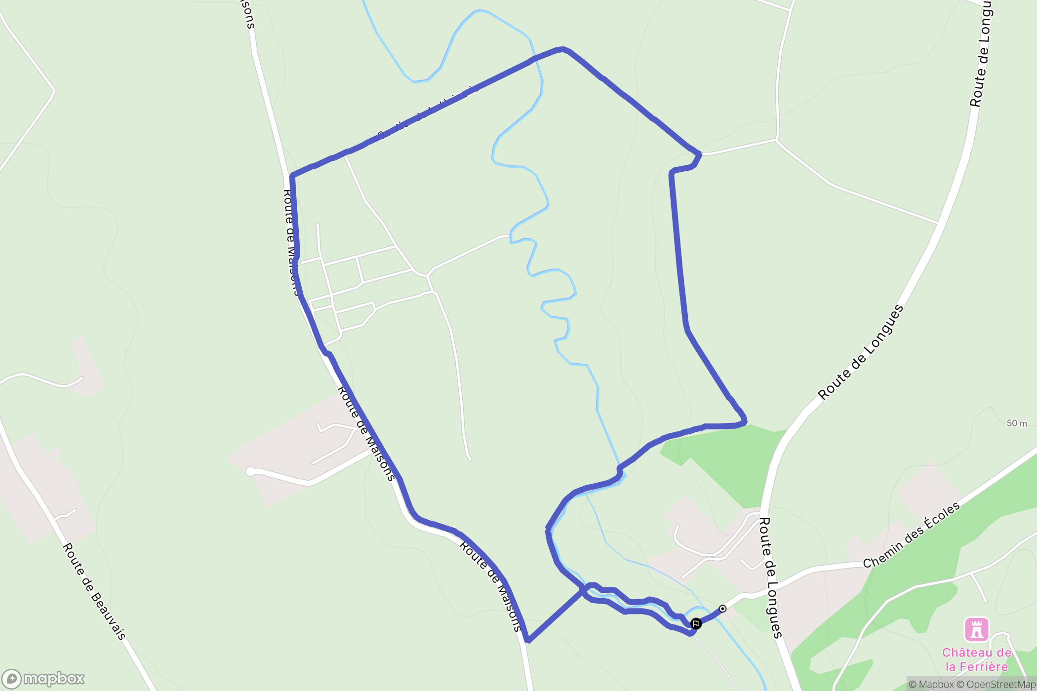 Vaux-sur-Aure : carte du parcours de randonnée - France