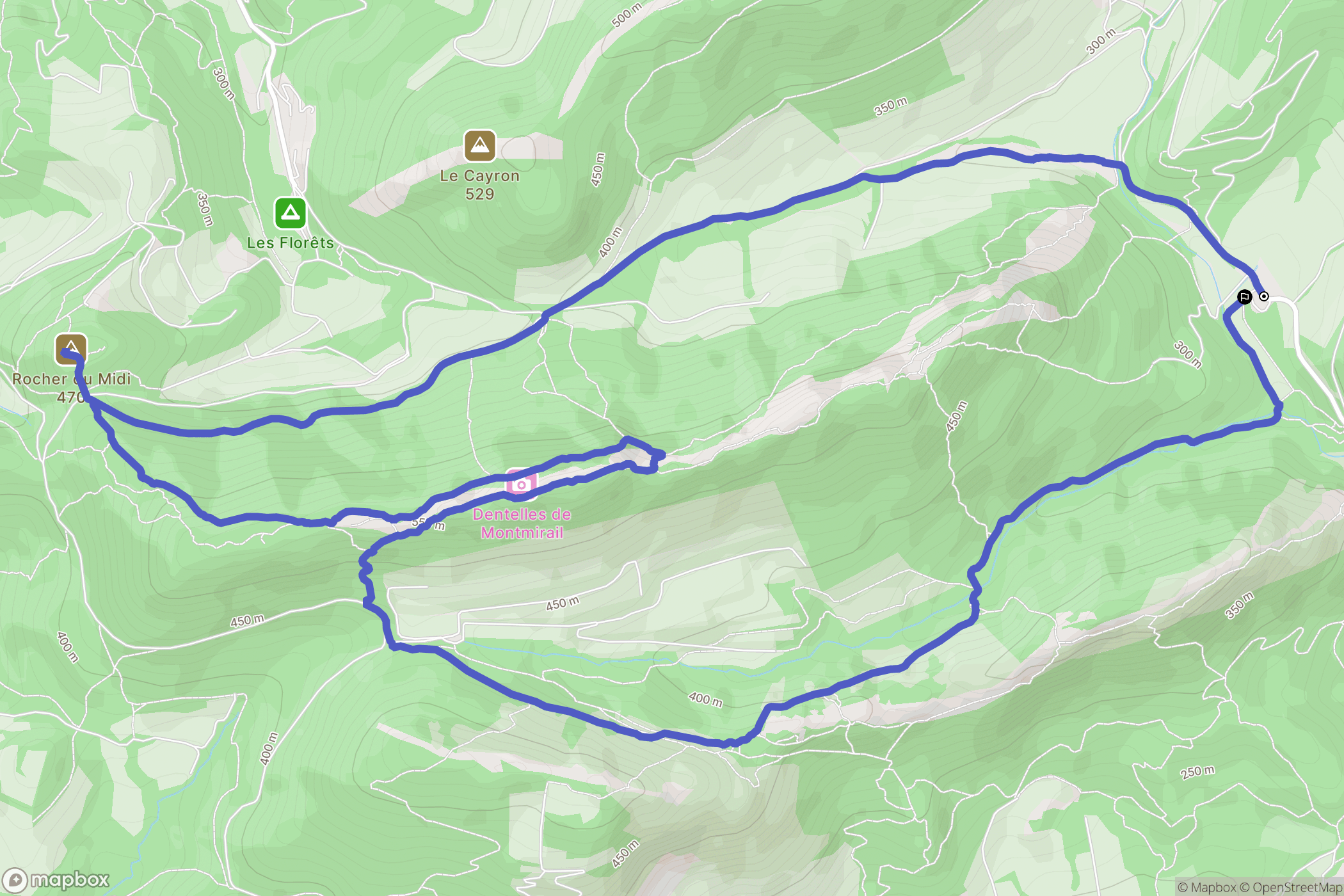 Lafare : carte du parcours de randonnée - France