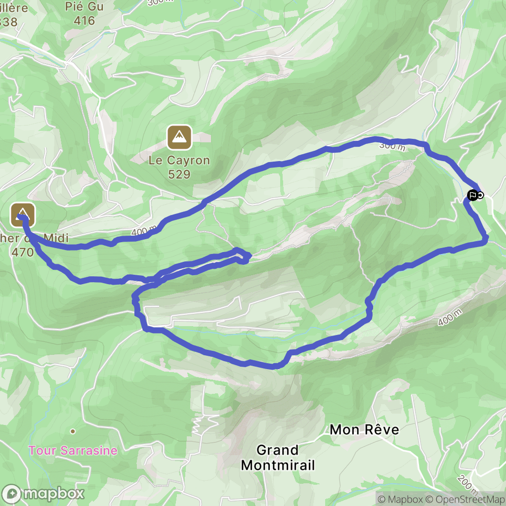 Lafare : carte du parcours de randonnée - France