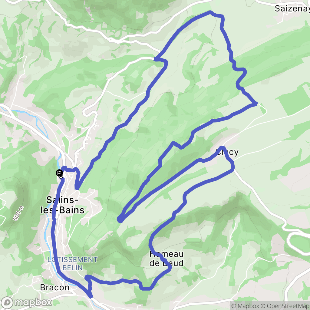 Salins-les-Bains : carte du parcours de randonnée - France