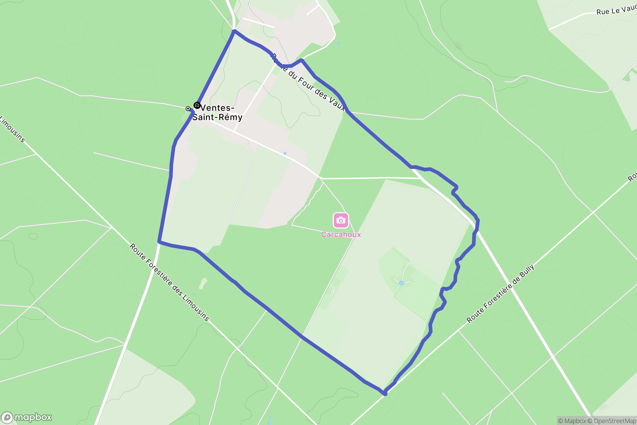 Ventes-Saint-Rémy : carte du parcours de randonnée - France