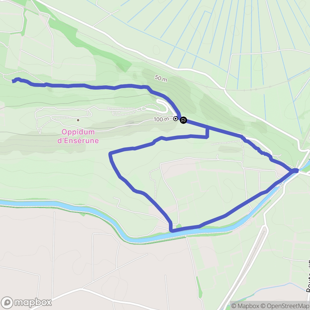 Nissan-lez-Enserune : carte du parcours de randonnée - France