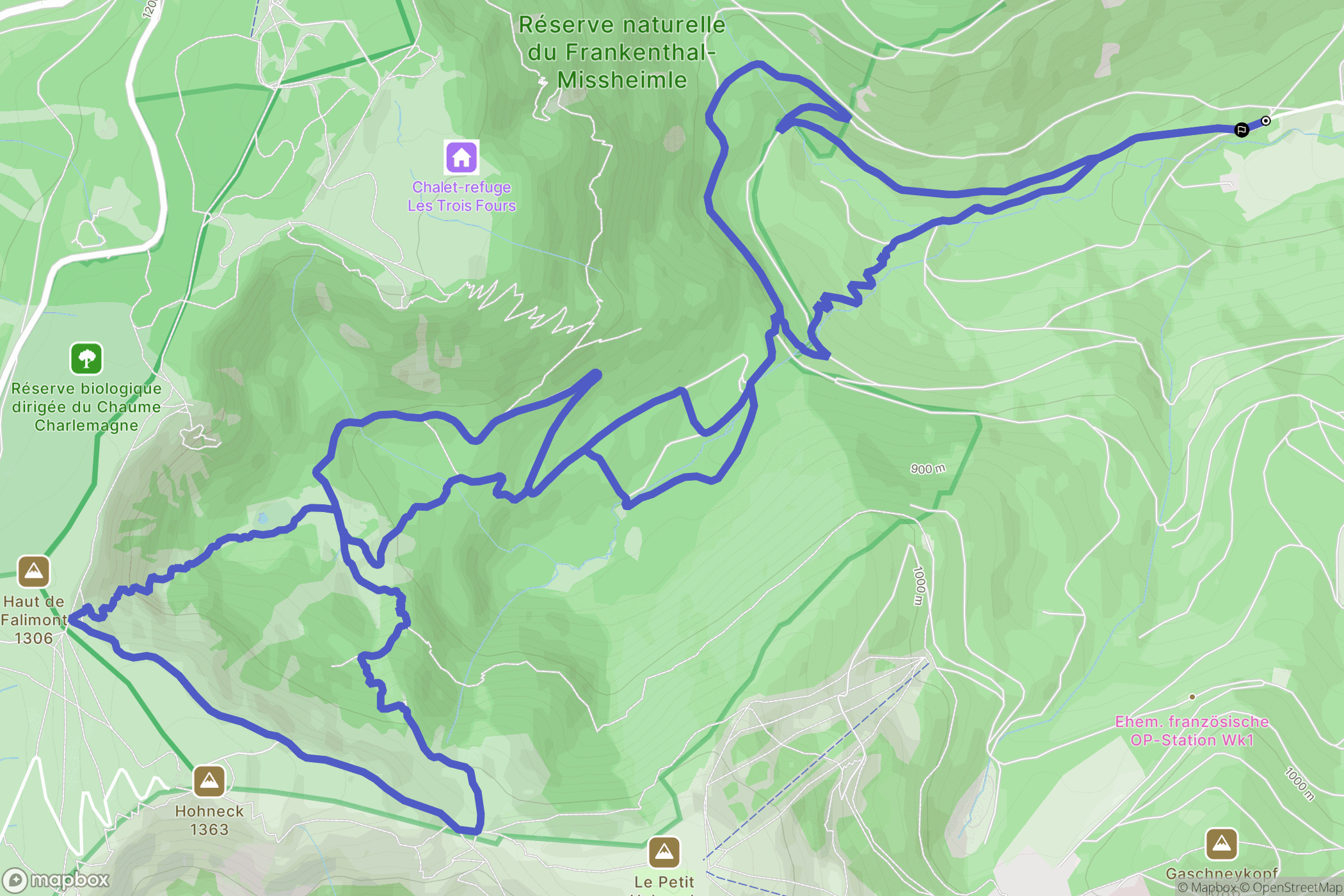 Stosswihr : carte du parcours de randonnée - France