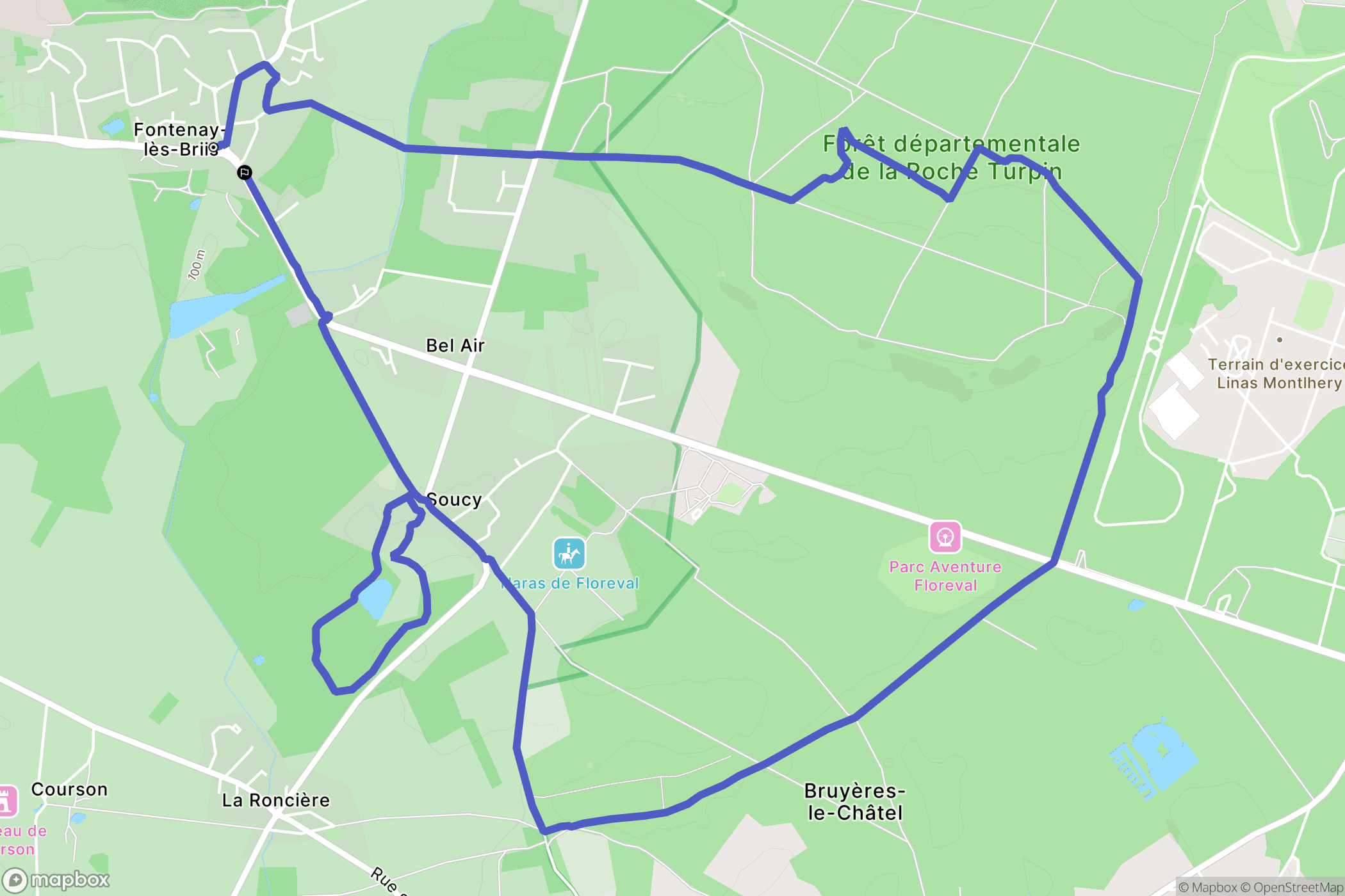 Fontenay-lès-Briis : carte du parcours de randonnée - France