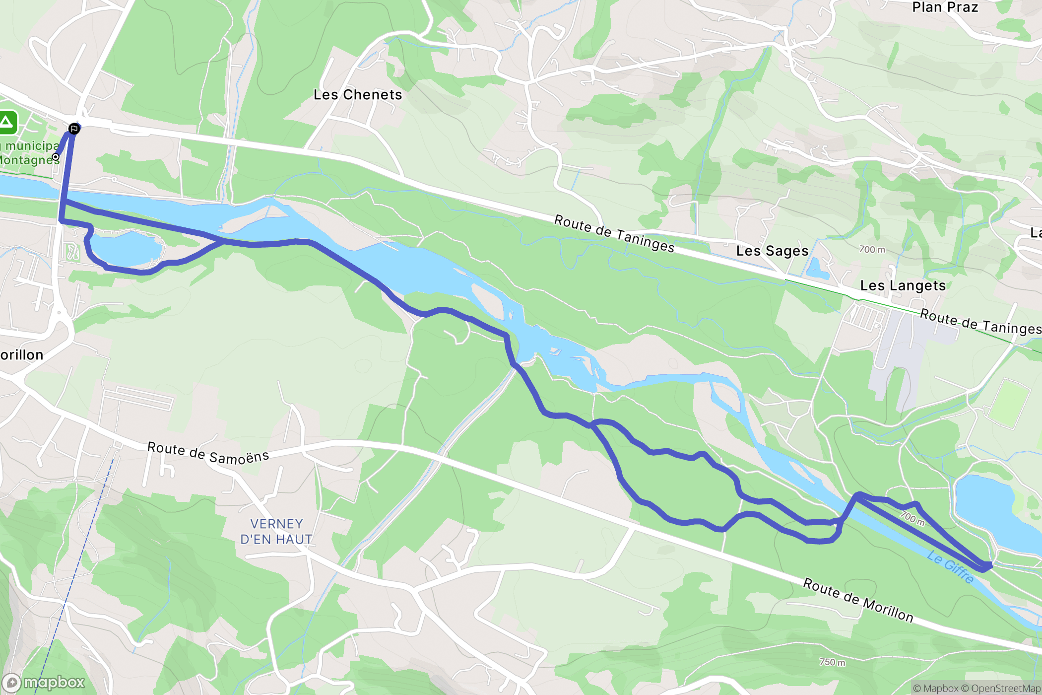 Verchaix : carte du parcours de randonnée - France