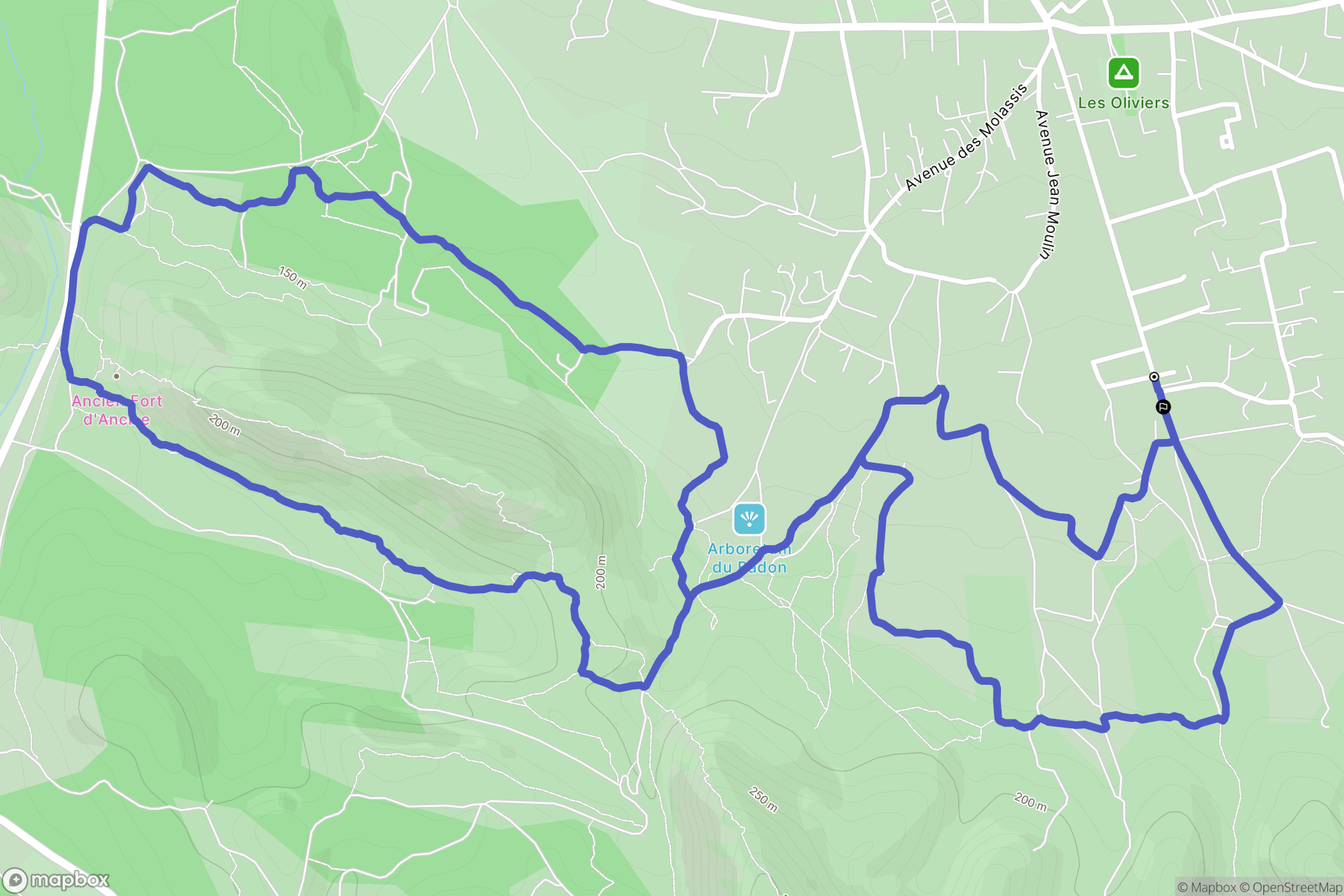 Eygalières : carte du parcours de randonnée - France