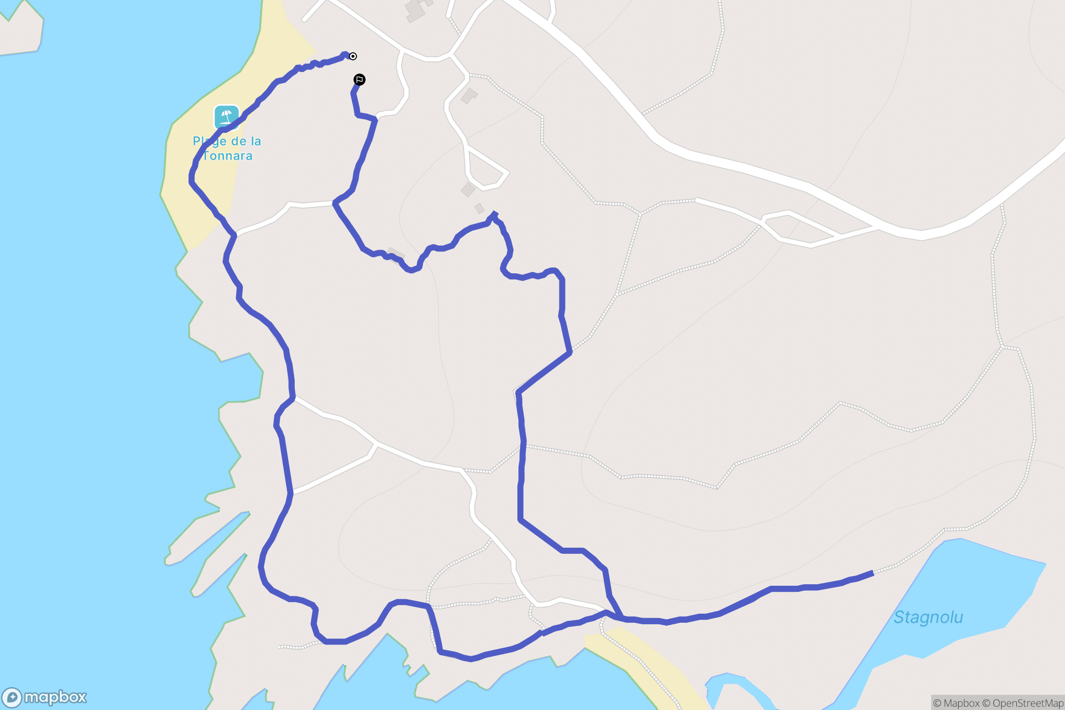 Bonifacio : carte du parcours de randonnée - France