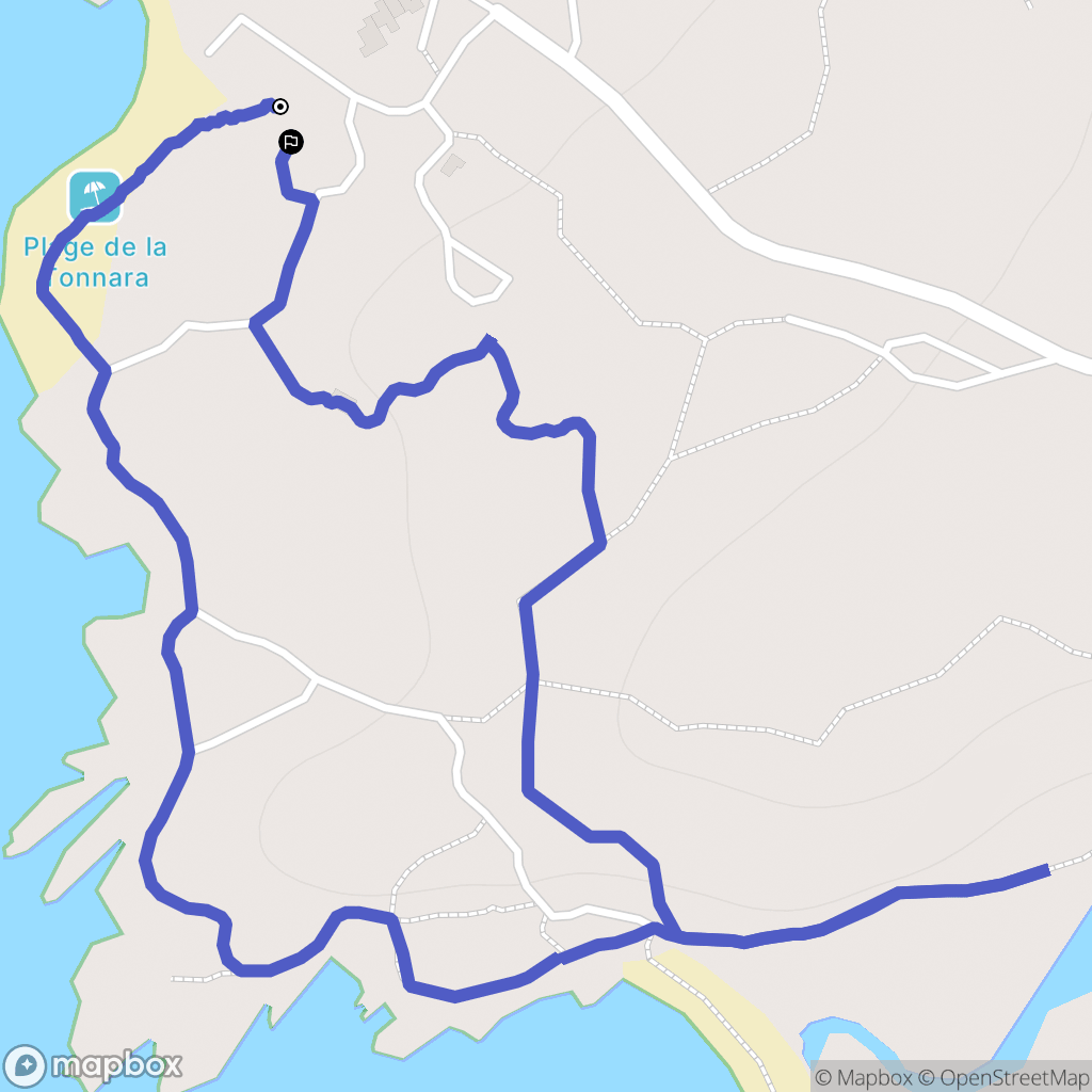 Bonifacio : carte du parcours de randonnée - France