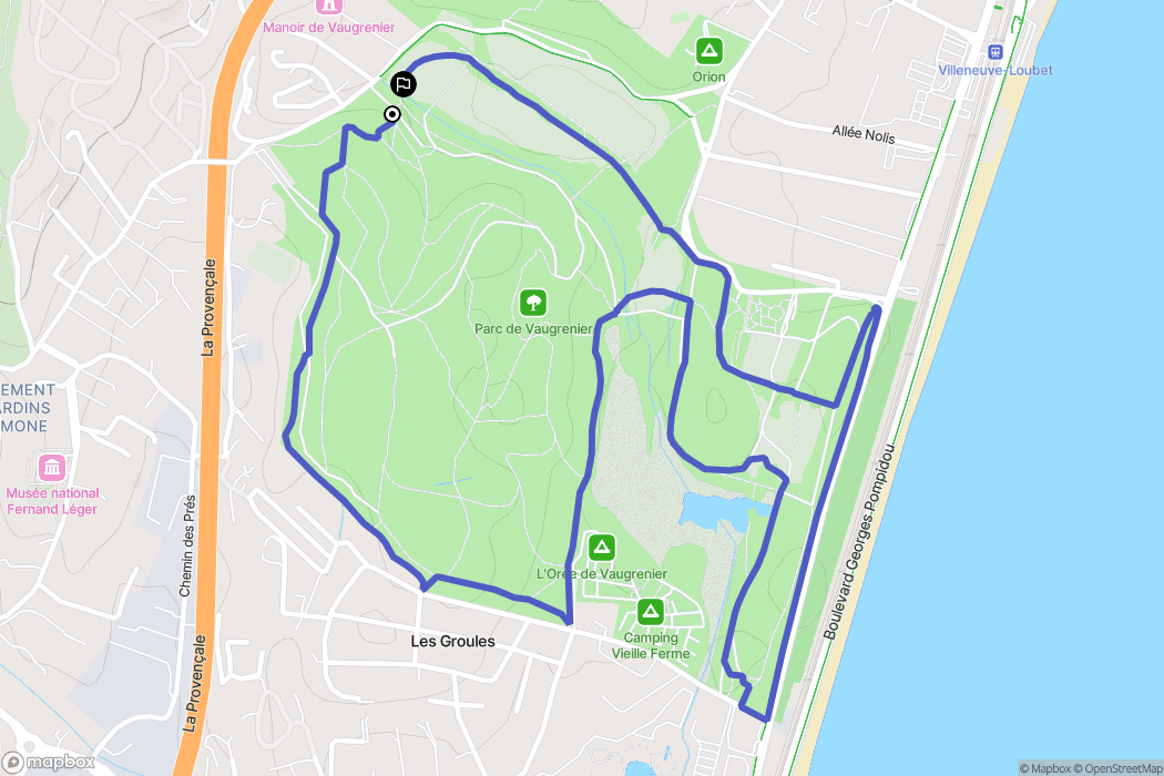 Villeneuve-Loubet : carte du parcours de randonnée - France