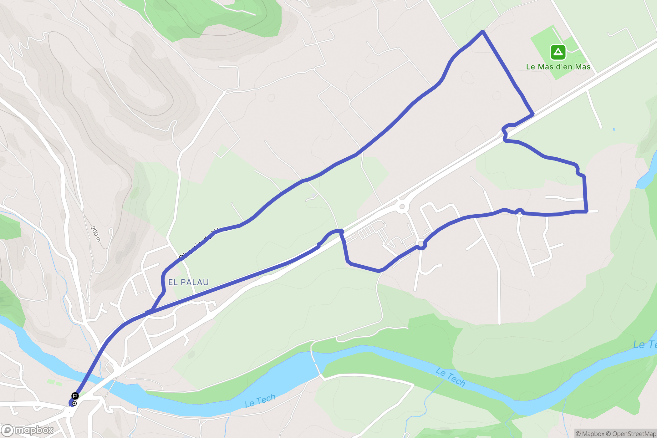 Céret : carte du parcours de randonnée - France