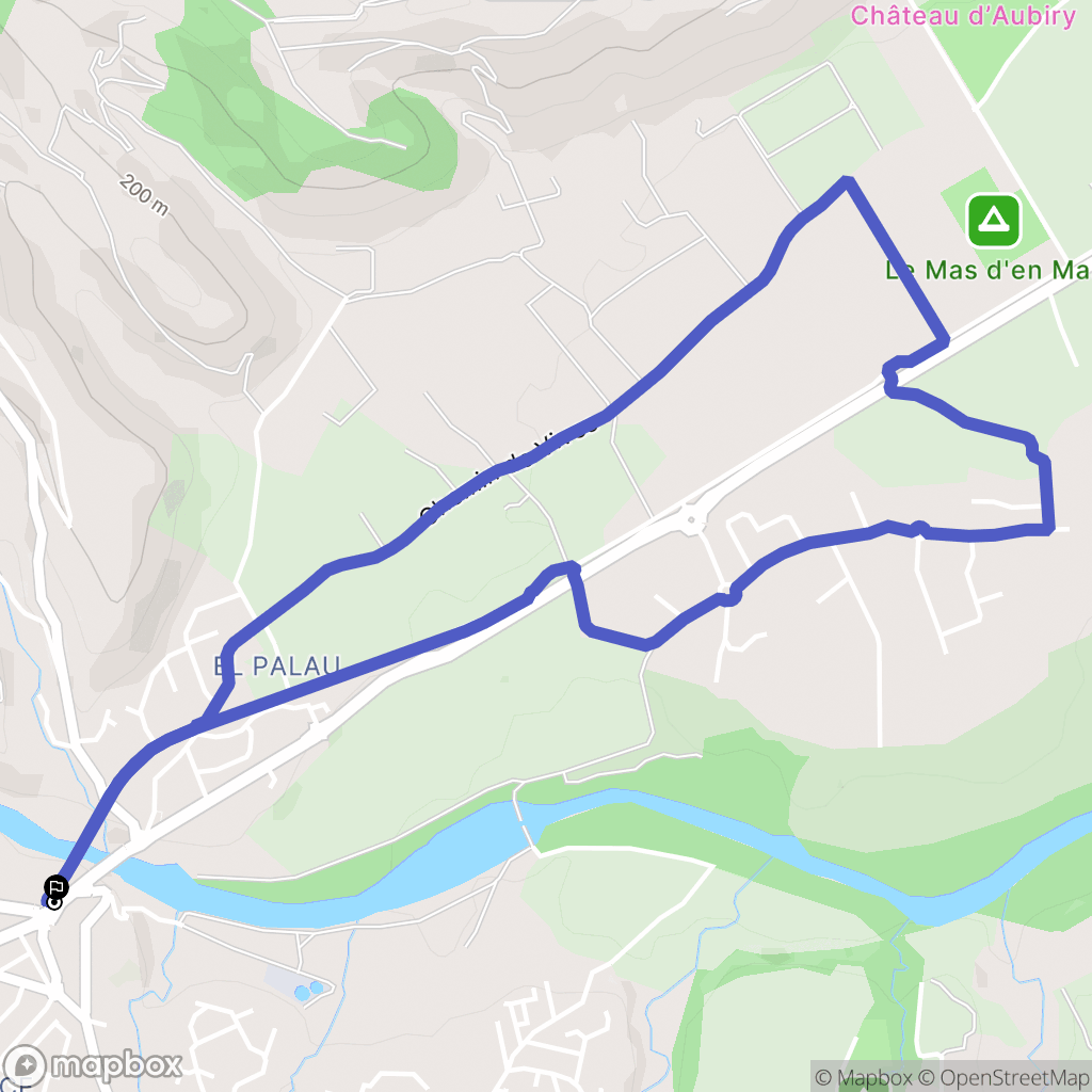 Céret : carte du parcours de randonnée - France