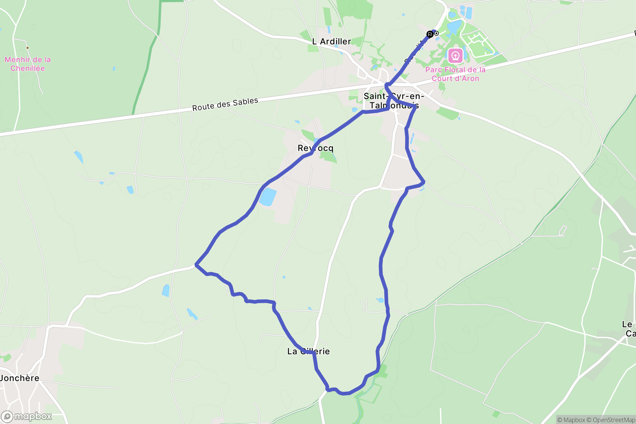 Saint-Cyr-en-Talmondais : carte du parcours de randonnée - France