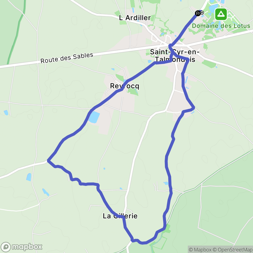 Saint-Cyr-en-Talmondais : carte du parcours de randonnée - France