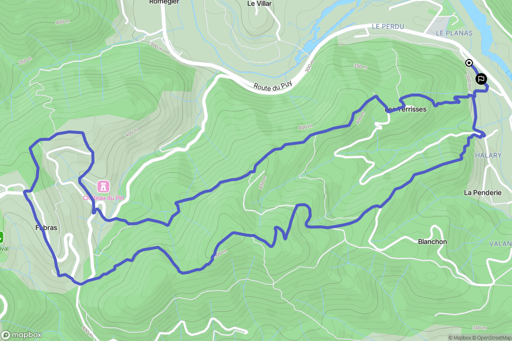 Lalevade-d'Ardèche : carte du parcours de randonnée - France