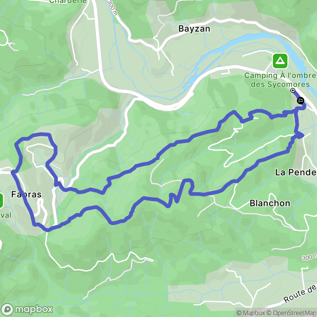 Lalevade-d'Ardèche : carte du parcours de randonnée - France