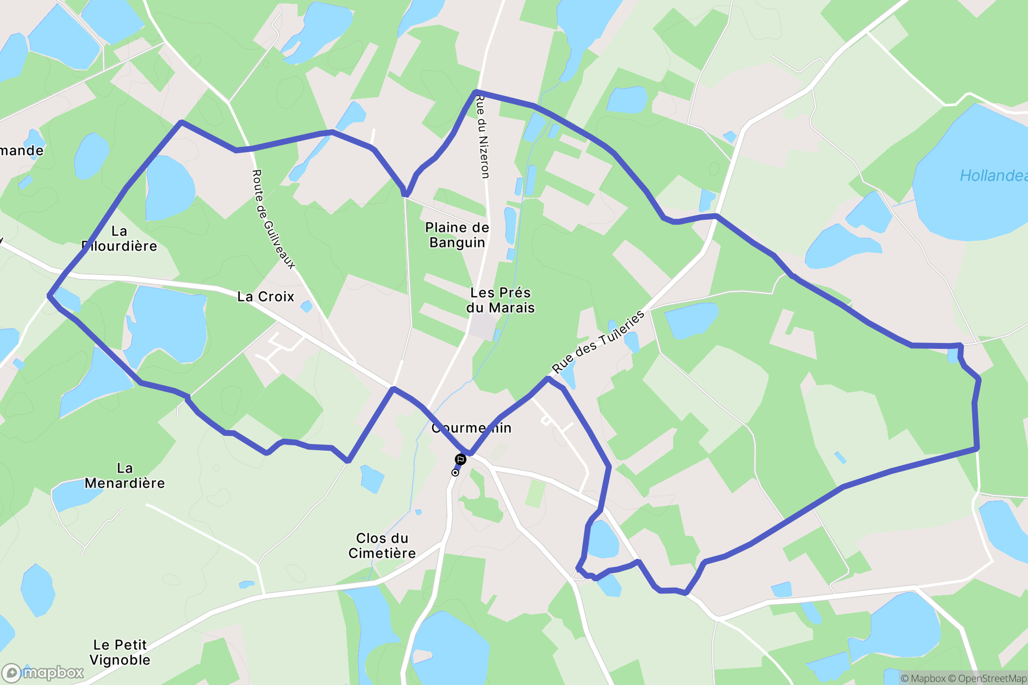 Courmemin : carte du parcours de randonnée - France