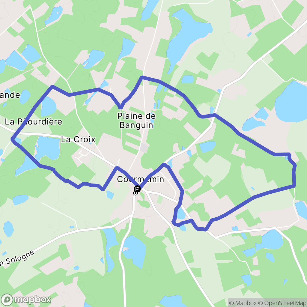 Courmemin : carte du parcours de randonnée - France
