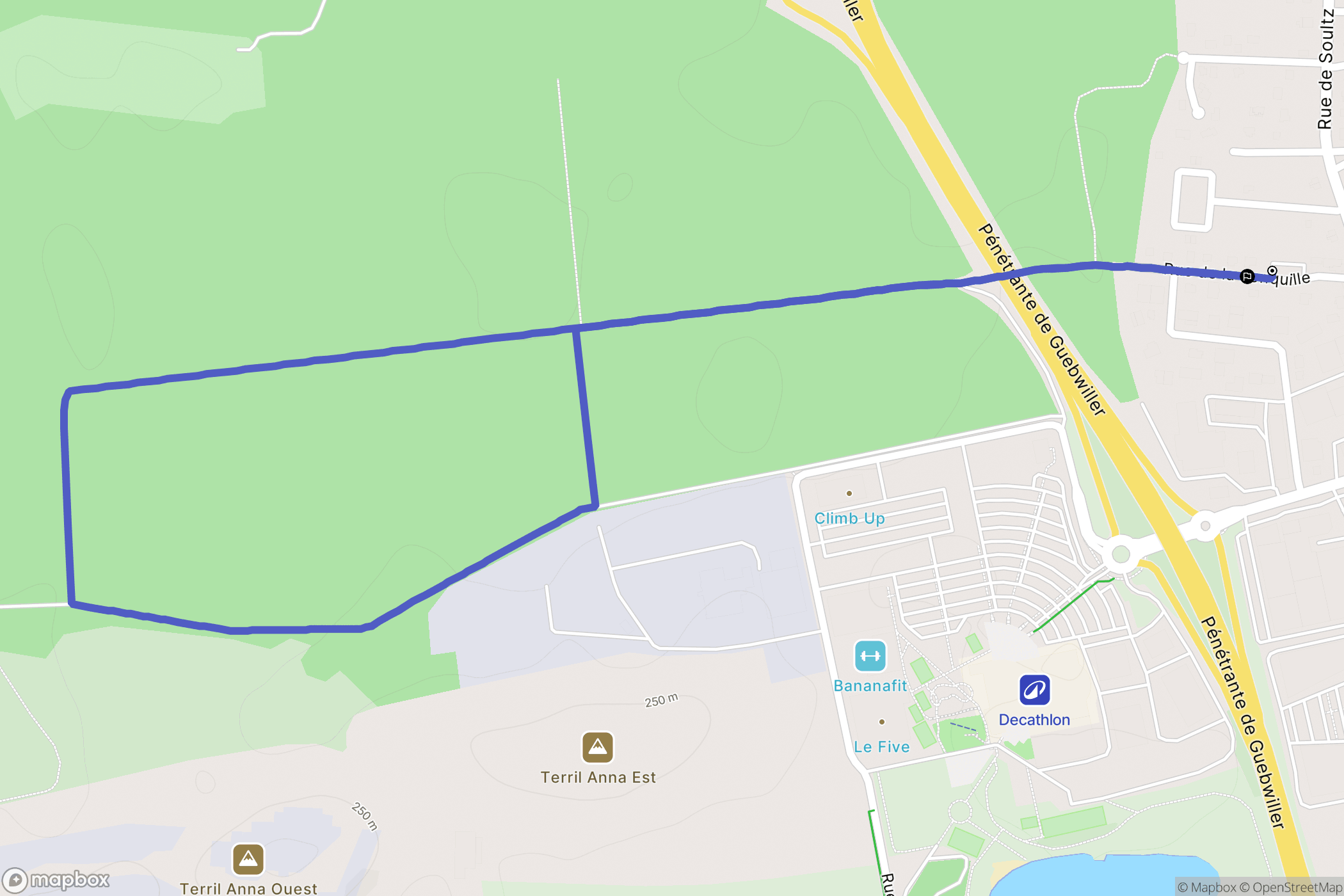 Wittenheim : carte du parcours de randonnée - France