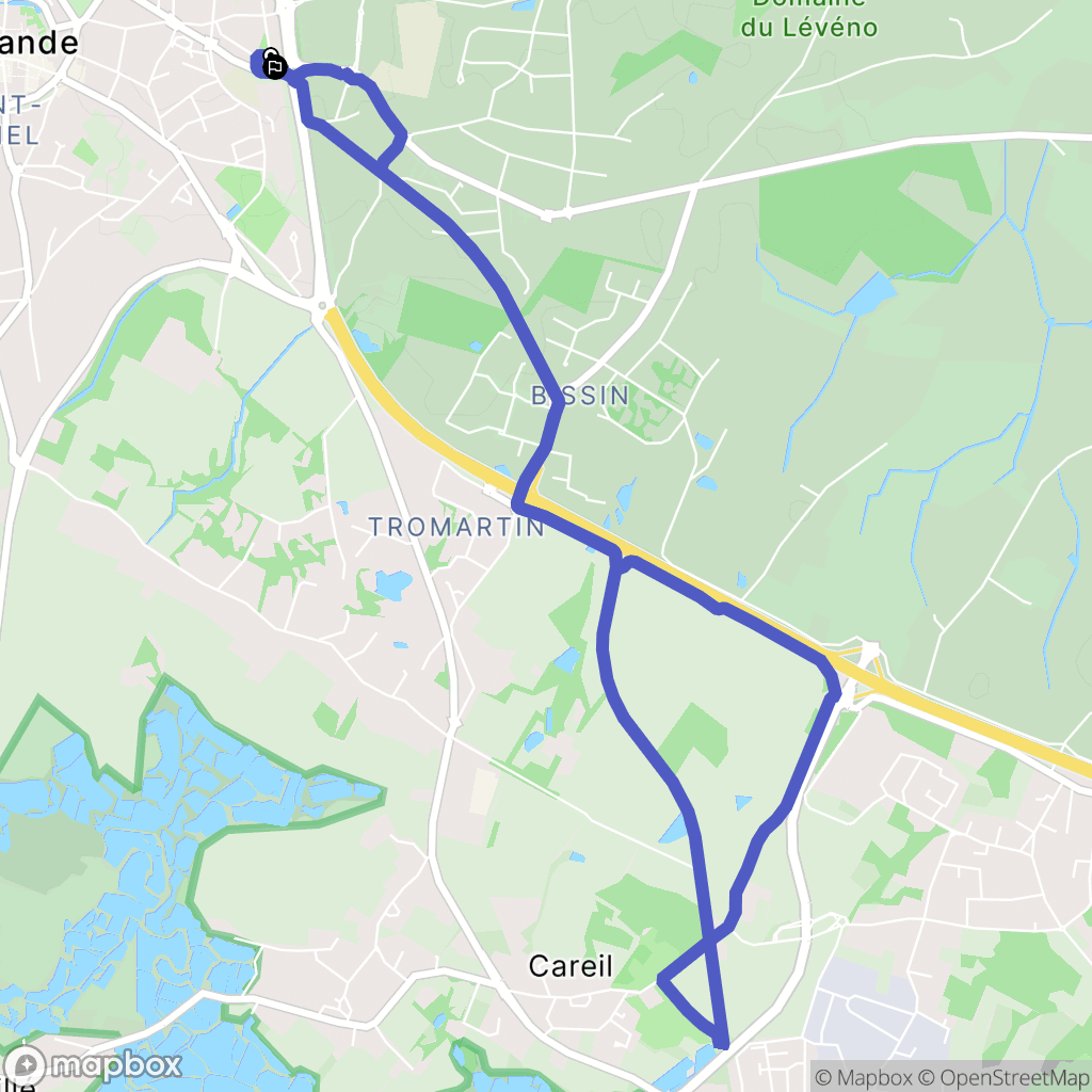 Guérande : carte du parcours de randonnée - France
