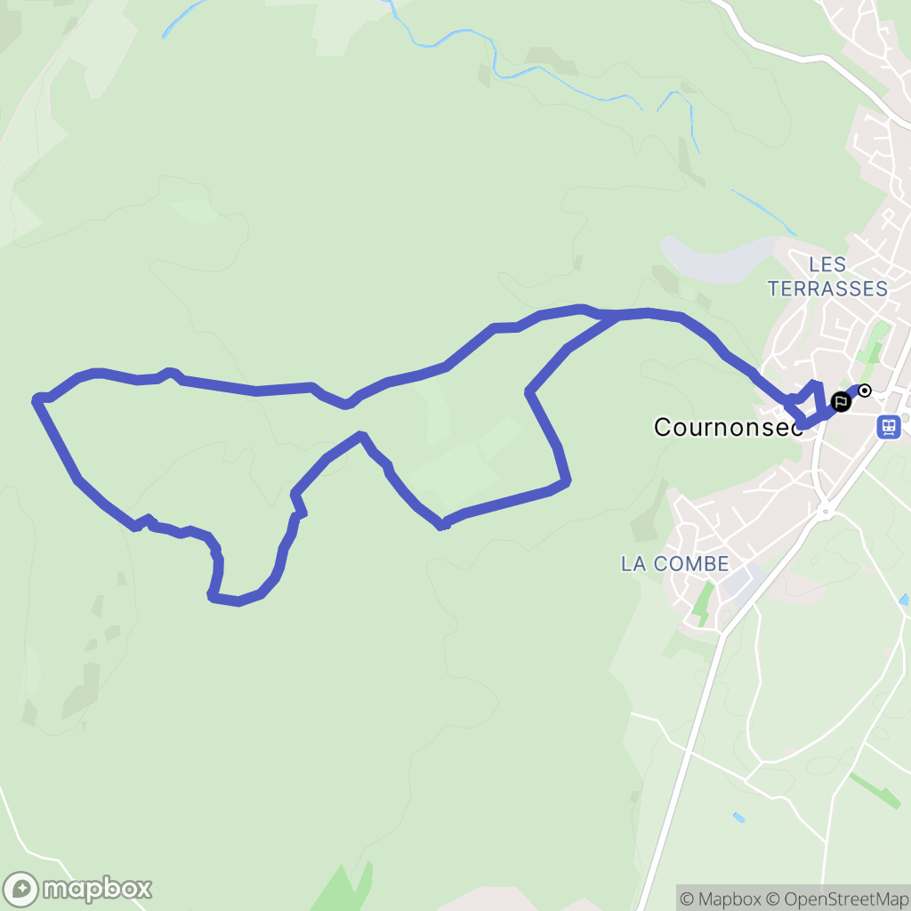 Cournonsec : carte du parcours de randonnée - France