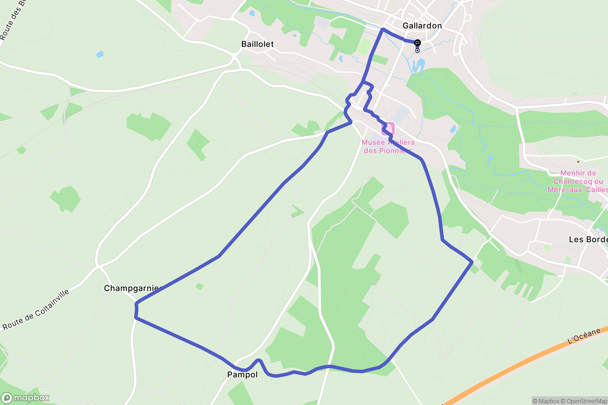 Gallardon : carte du parcours de randonnée - France