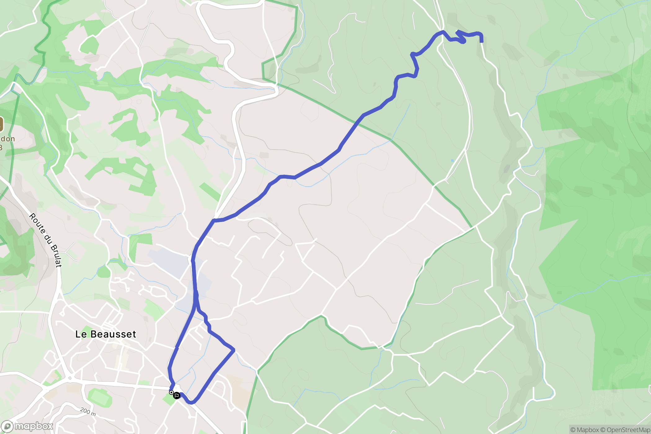 Le Beausset : carte du parcours de randonnée - France