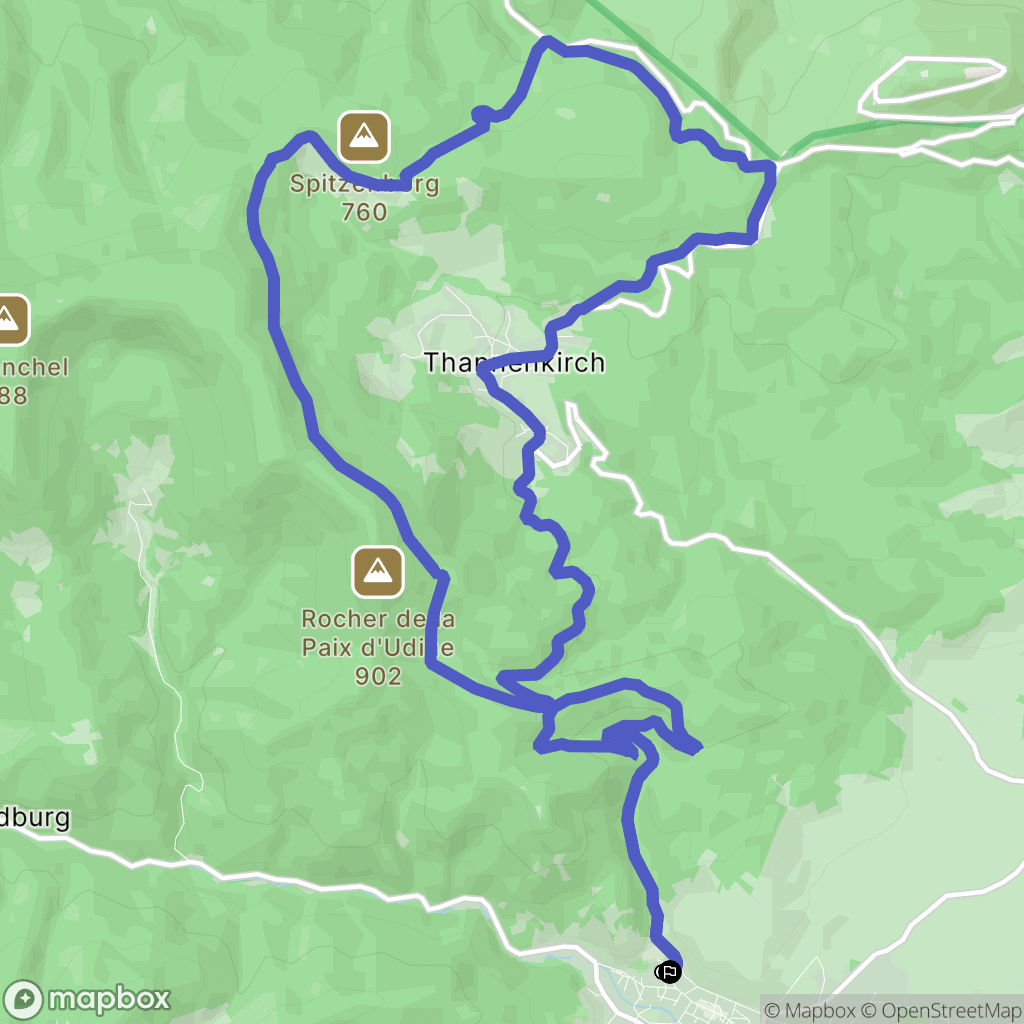 Ribeauvillé : carte du parcours de randonnée - France